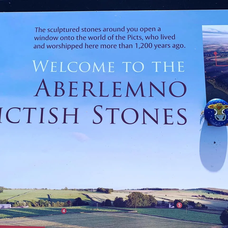 Sydney in Aberlemno Pictish Stones